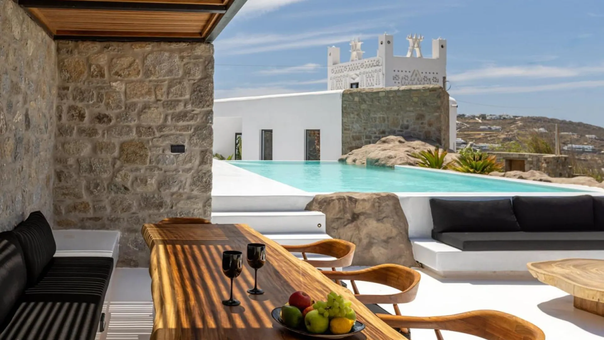 Mykonos Town Black Villa With Cave Heated Pool Mykonos Town