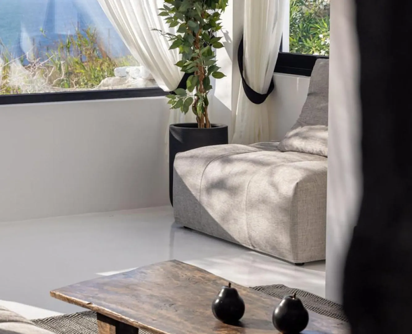 Mykonos Town Black Villa With Cave Heated Pool