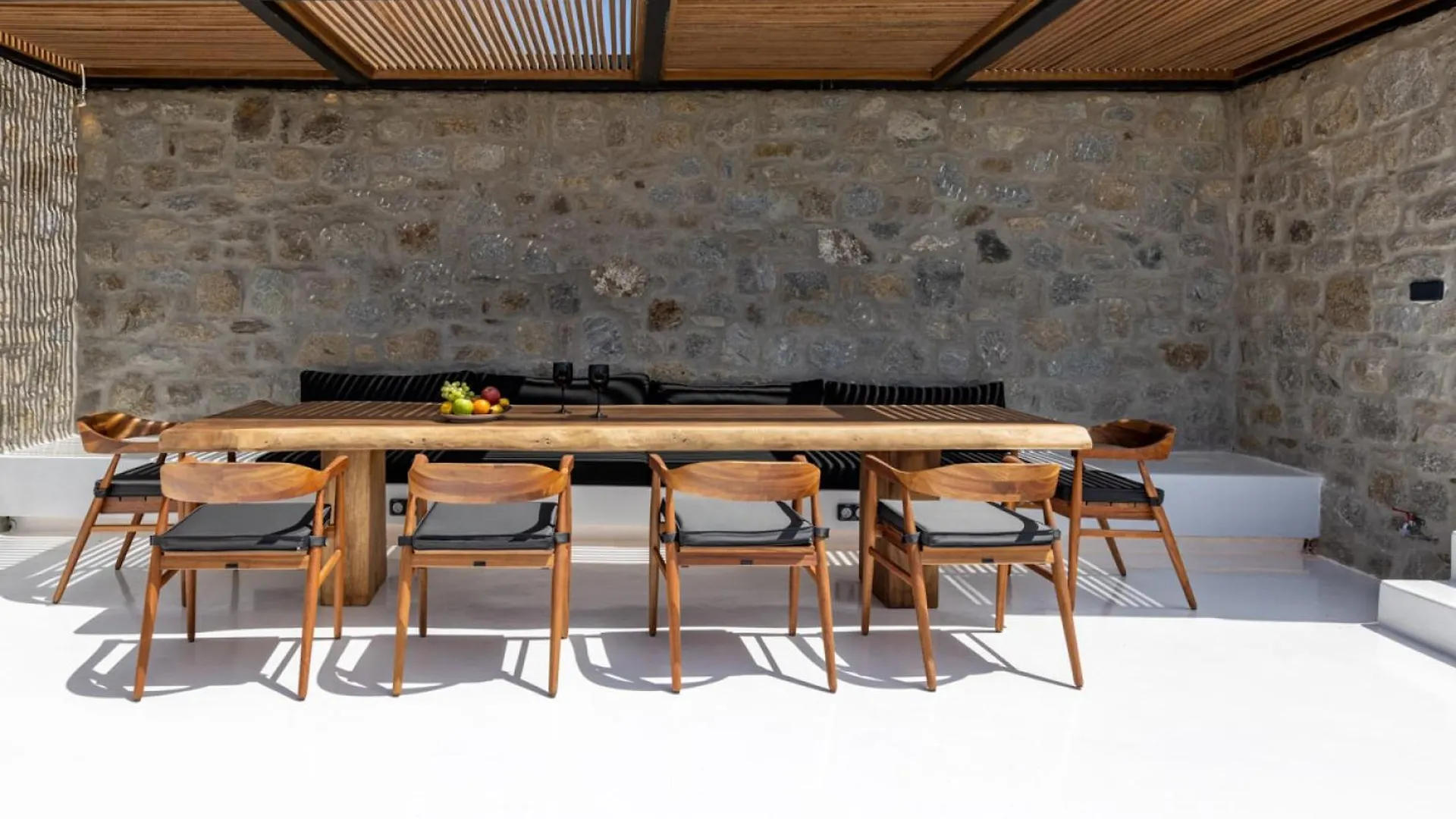 Mykonos Town Black Villa With Cave Heated Pool