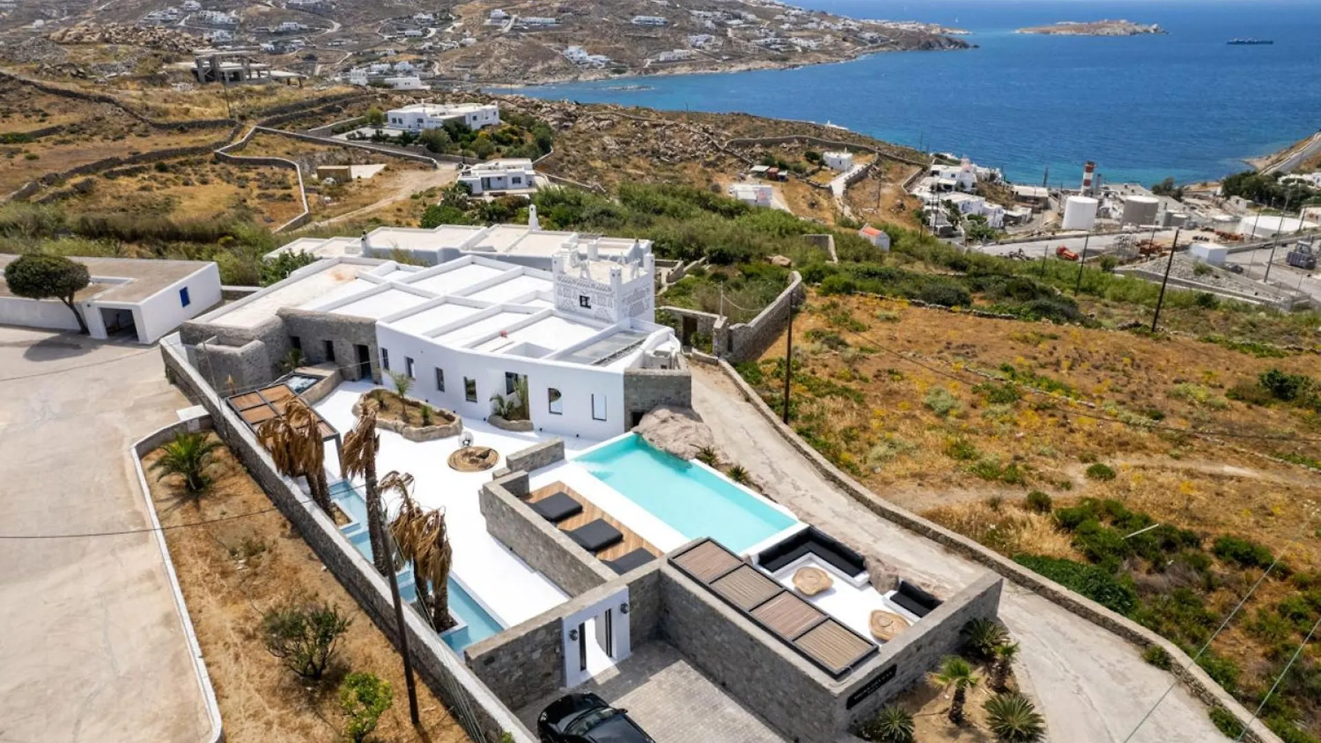 Mykonos Town Black Villa With Cave Heated Pool  Mykonos Town