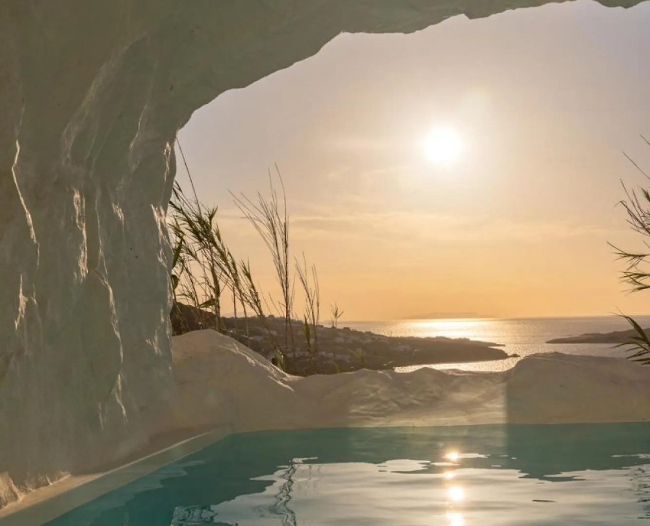 Mykonos Town Black Villa With Cave Heated Pool
