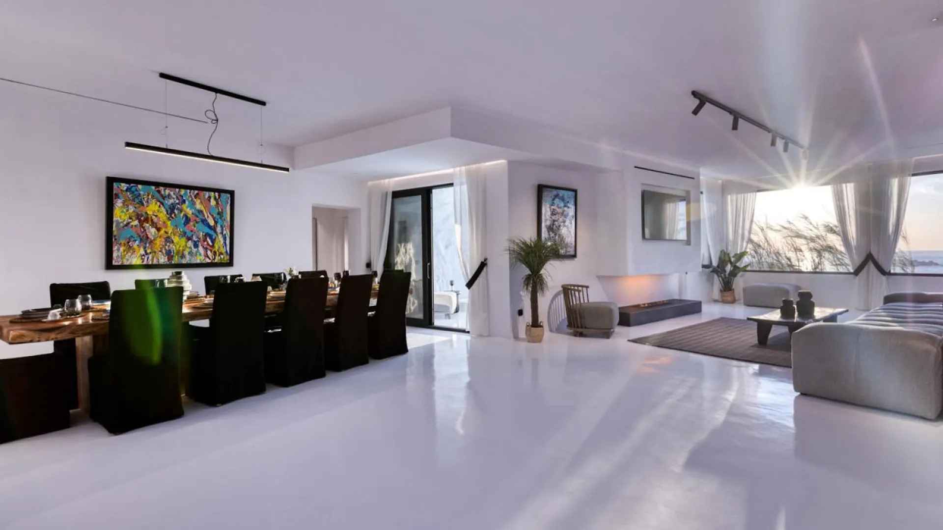 Mykonos Town Black Villa With Cave Heated Pool יוון